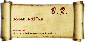 Bobek Réka névjegykártya